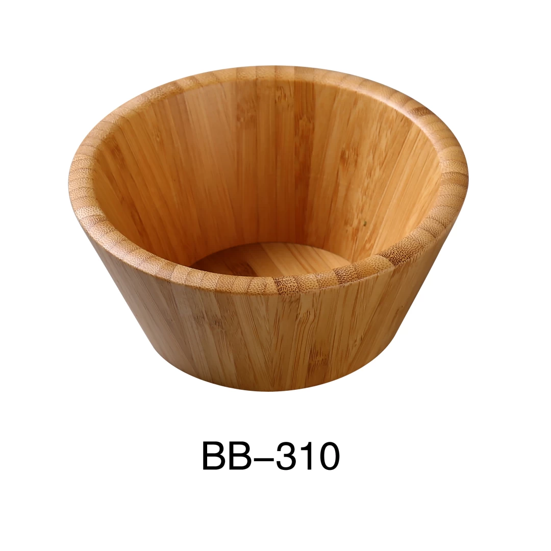 Yanco BB-310 9 3/4" X 4" Salad Bowl 3 Qt, Bamboo, Pack of 6