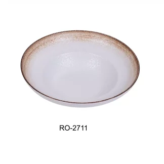 Yanco RO-2711 Rockeye-2 11" X 3" Deep Mediterranean Bowl 32 Oz , Porcelain, Two-Tone, Pack of 12