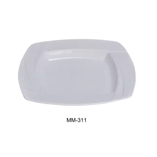 Yanco MM-311 Miami 11" Square Pasta Bowl, 24 Oz Capacity, Porcelain, Bone White, Pack of 12