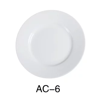 Yanco AC-6 Abco Bread Plate, 6.25" Diameter, Porcelain, Super White, Pack of 36