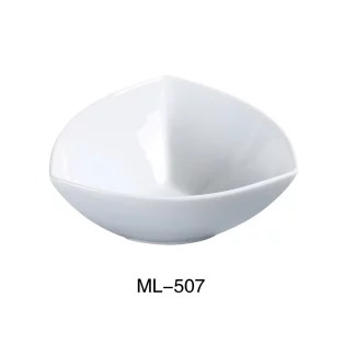 Yanco ML-507 7" Triangle Bowl, 24 Oz Capacity, Porcelain, Super White, Pack of 24