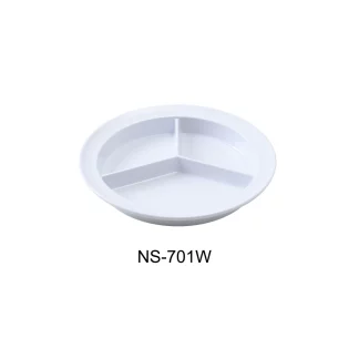 Yanco NS-701W Nessico Deep Compartment Plate, 8.75" Diameter, Melamine, White Color, Pack of 24