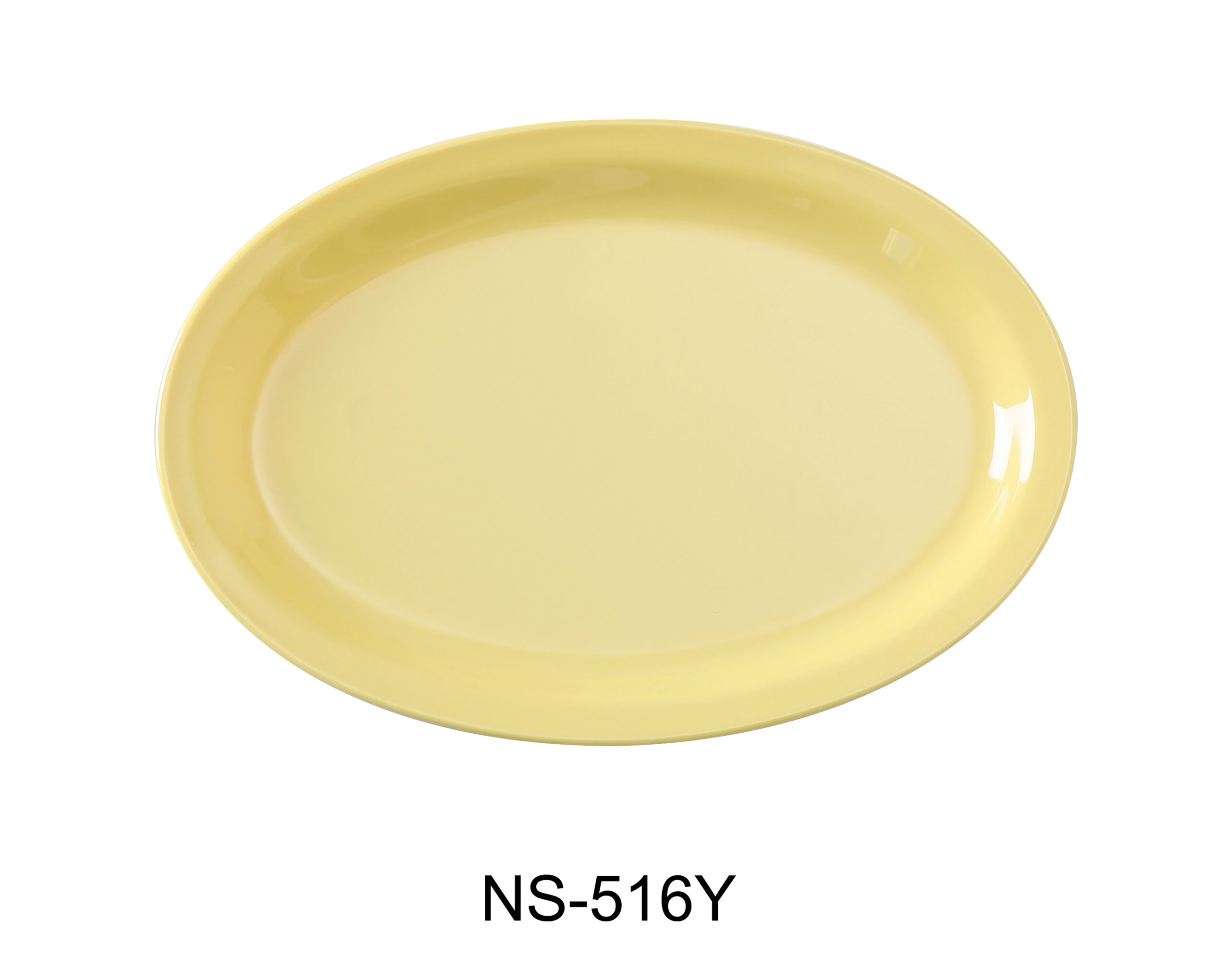 Yanco NS-516Y Nessico Oval Platter With Narrow Rim, 15.5" Length, 11.75" Width, Melamine, Yellow Color, Pack of 12