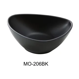 Yanco MO-206BK Moderne 6" Deep Triangle Plate, 12 Oz, Black, Melamine, Pack of 48