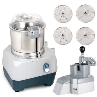 Prepline PCFP-3B Combination Food Processor with 3 Qt Stainless Steel Bowl, Continuous Feed and 4 Discs - 1HP