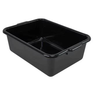 Quantum Foodservice FSB-21157BK Bussing Tub 21In X 15In X 7In, Flat Bottom Pp Black - Case of 12
