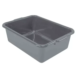 Quantum Foodservice FSB-21157GY Bussing Tub 21In X 15In X 7In, Flat Bottom Pp Gray - Case of 12