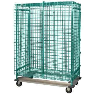 Quantum Foodservice MD1836-70SECP Wire Dolly Based Security Cart Green Epoxy