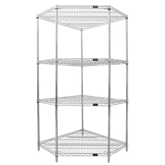 Quantum Foodservice WR86-2442CRNC Corner Wire 4 Shelf Kit Chrome 86In