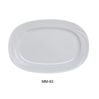 Yanco MM-93 Miami Rectangular Platter, 11.75" Length X 8.5" Width, Porcelain, Bone White, Pack of 12