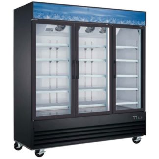 Coldline D80-B 79" Triple Glass Swing Door Merchandising Freezer - Black