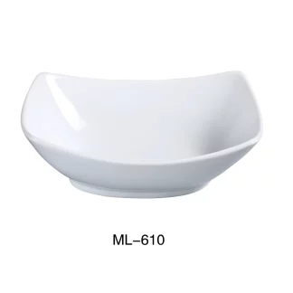 Yanco ML-610 Rectangular Bowl, 42 Oz Capacity, 7.5" Width, 10" Length, Porcelain, Super White, Pack of 12