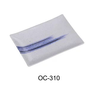 Yanco OC-3110 Ocean 10" X 4 1/4" Rectangular Sushi Plate, Porcelain, Pack of 24