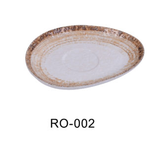 Yanco RO-002 Rockeye-2 6" X 4 1/2" Saucer, Porcelain, Two-Tone, Pack of 36