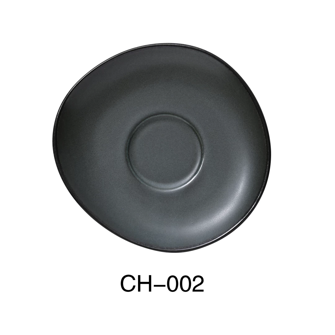 Yanco CH-002 Champs 6 1/4" X 3/4" Saucer, Porcelain, Matte Glaze, Pack of 36