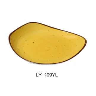 Yanco LY-109YL Lyon 8.75" Plate, Reactive Glaze, Yellow Color, Pack of 24