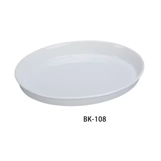 Yanco BK-108 Oval Deep Plate, 11" Length, 8" Width, 2" Height, Porcelain, Super White, Pack of 24