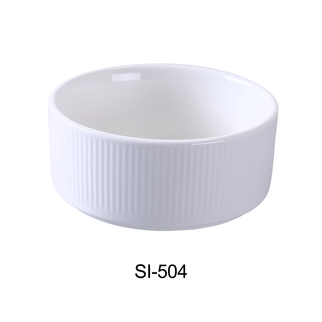 Yanco SI-504 Siena Collection 4" Soup Cup, 8 Oz, 2" Height, Bone White, Porcelain (Pack of 36)