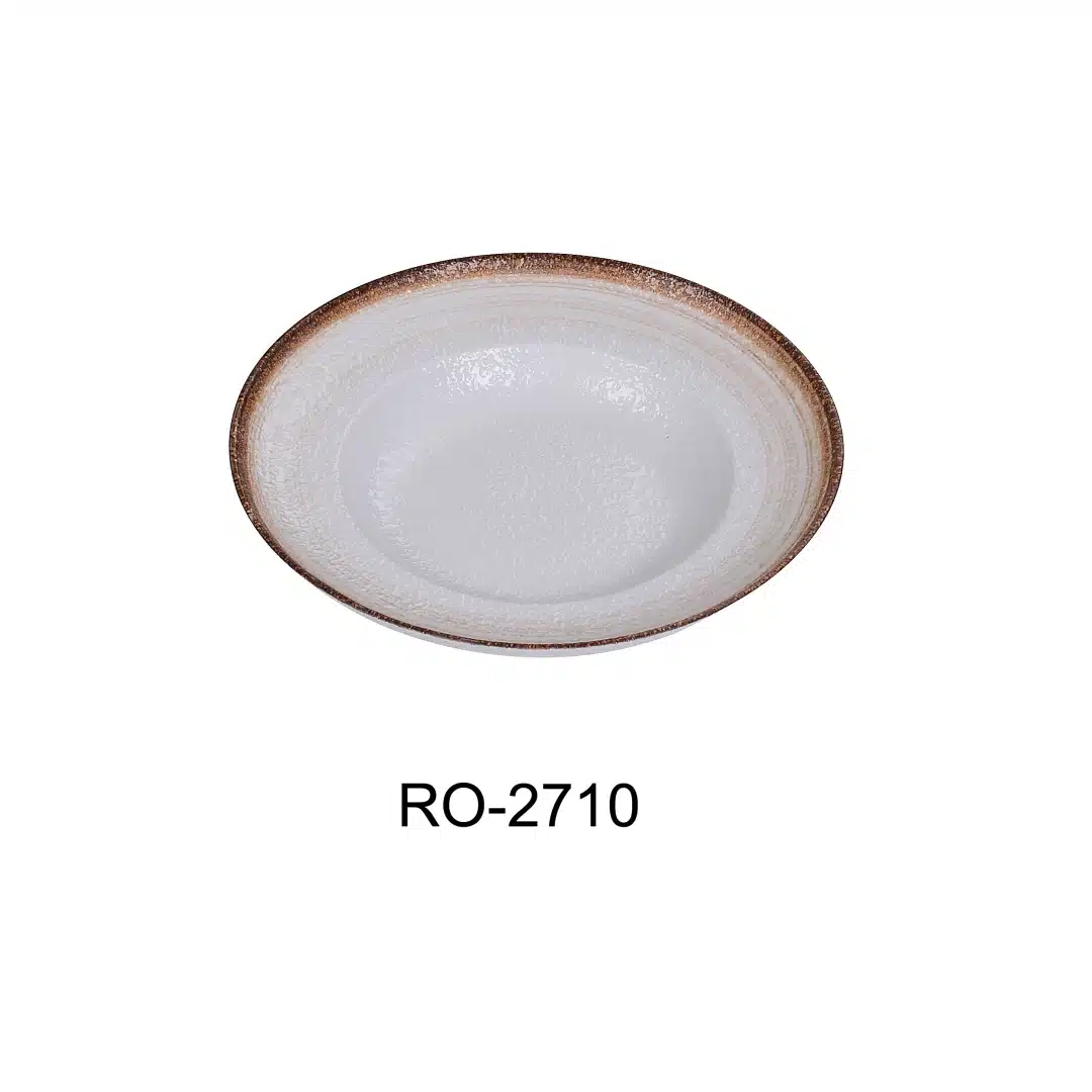 Yanco RO-2710 Rockeye-2 10 1/2" X 2" Mediterranean Pasta Bowl 18 Oz, Porcelain, Two-Tone, Pack of 12
