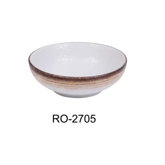 Yanco RO-2705 Rockeye-2 5" X 1 3/4" Miso Soup Bowl 8 Oz, Porcelain, Two-Tone, Pack of 36