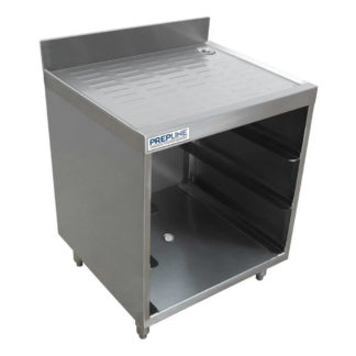 Prepline GRSU-2124 24" Stainless Steel Glass Rack Storage Unit with Corrugated Work Top