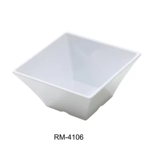 Yanco RM-4106 Rome 6" Square Bowl 26 Oz, 3" Height, Melamine, White Color, Pack of 24