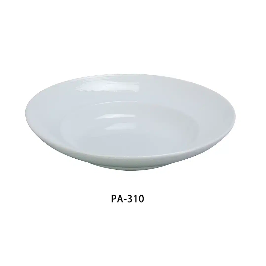 Yanco PA-310 Pasta Bowl, 10.5" Diameter, Porcelain, Super White, Pack of 12