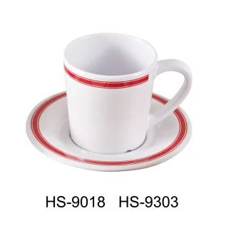 Yanco HS-9018 Houston Mug/Tea Cup, 7 Oz Capacity, 3" Height, 3" Diameter, Melamine, Pack of 48