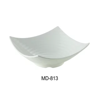 Yanco MD-813 Milando 13" Square Bowl, 110 Oz Capacity, 3" Height, Melamine, White Color, Pack of 12