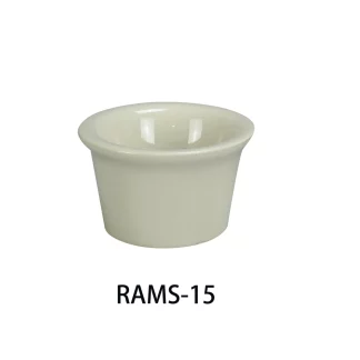 Yanco RAMS-15 Recovery Ramekin, 1.5 Oz Capacity, 2.375" Diameter, 1.5" Height, China, Smooth American White Color, Pack of 48