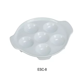 Yanco ESC-8 Escargot Dish, 6.5" Diameter, Porcelain, Super White, Pack of 24