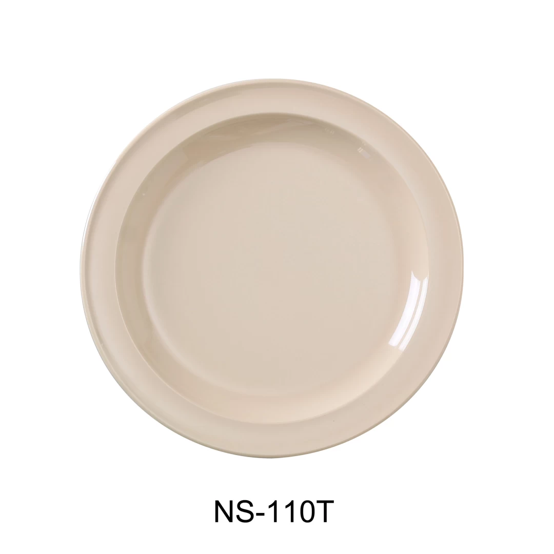 Yanco NS-110T Nessico Round Dinner Plate, 10.25" Diameter, Melamine, Tan Color, Pack of 24