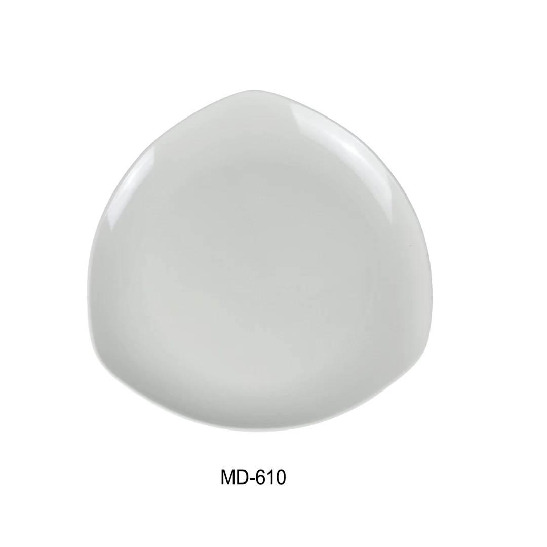 Yanco MD-610 Milando 10" Triangle Coupe Plate, Melamine, White Color, Pack of 24