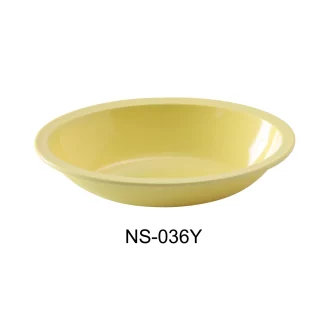 Yanco NS-036Y Nessico Oval Bowl, 36 Oz Capacity, 10" Length, 7.375" Width, 2.25" Height, Melamine, Yellow Color, Pack of 24