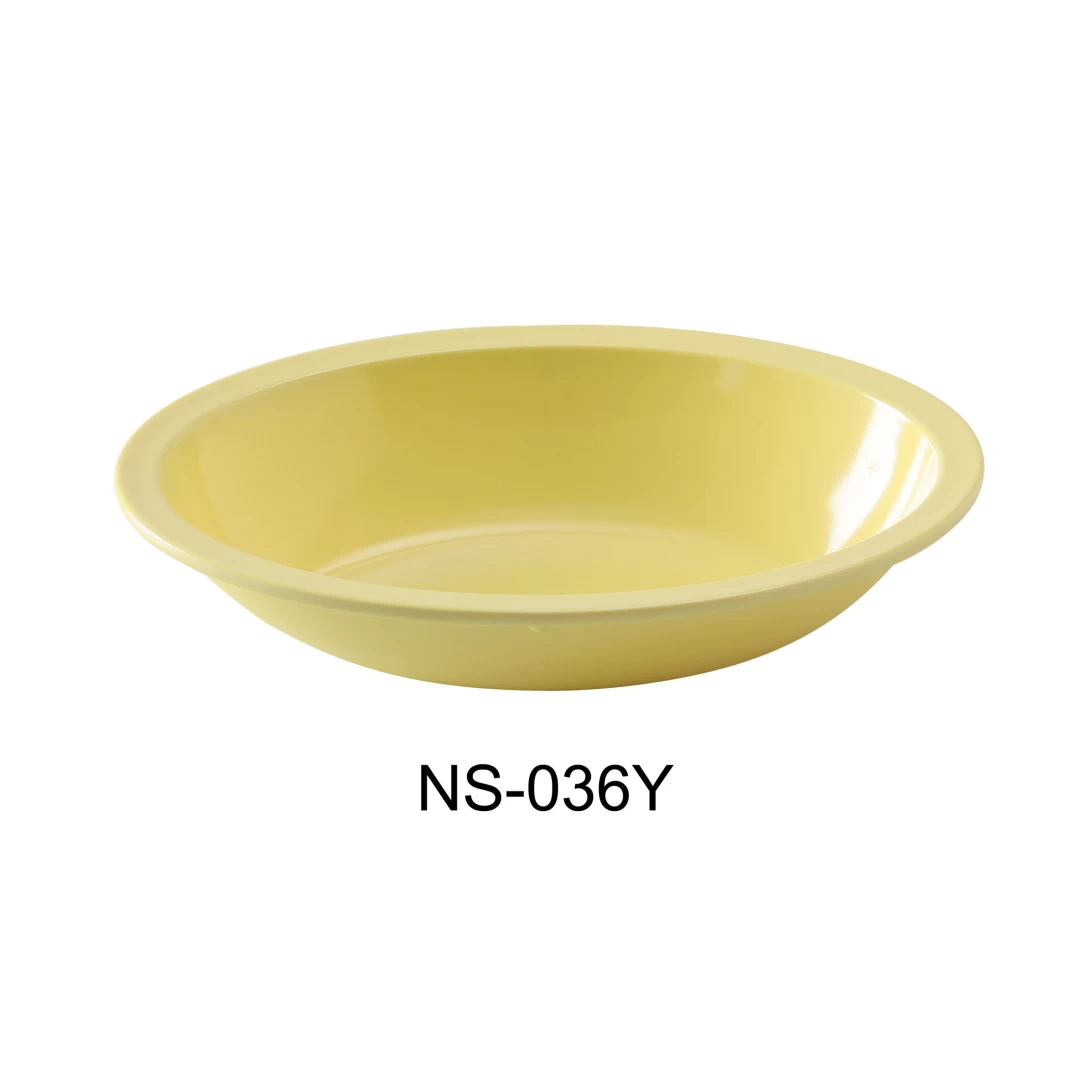 Yanco NS-036Y Nessico Oval Bowl, 36 Oz Capacity, 10" Length, 7.375" Width, 2.25" Height, Melamine, Yellow Color, Pack of 24