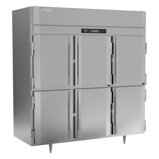 Victory Refrigeration FS-3D-S1-HD-HC 77.75'' 70.1 cu. ft. Top Mounted 3 Section Solid Half Door Reach-In Freezer