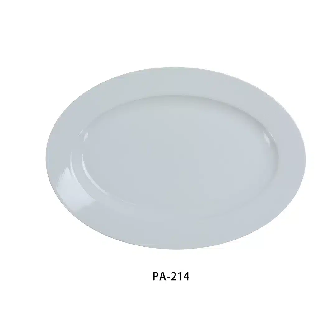 Yanco PA-211 Platter, 11.75" Diameter X 8.5" Width, Porcelain, Super White, Pack of 12