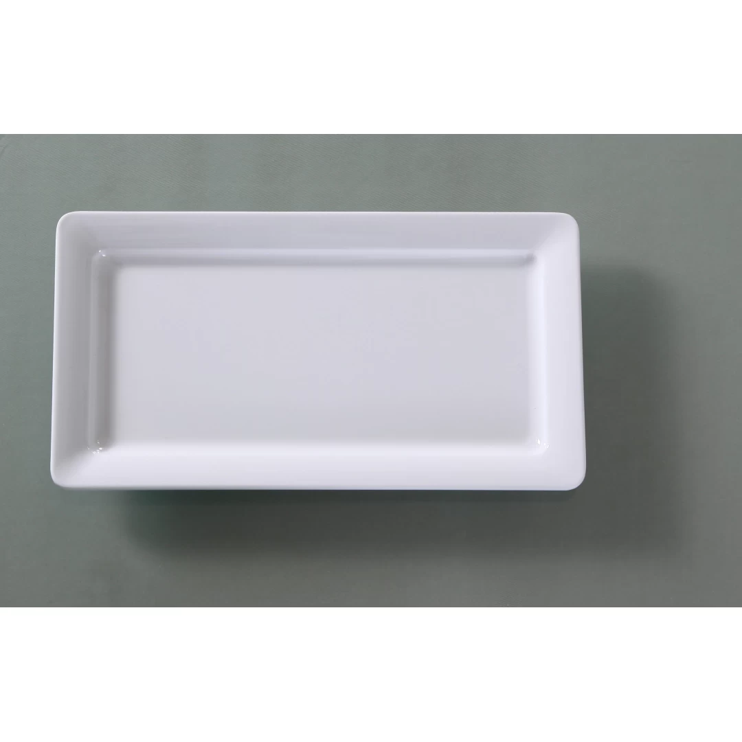 Yanco OK-7012 Osaka-2 Plate, Rectangular, 12.75" Length, 10.5" Width, Melamine, White Color, Pack of 12