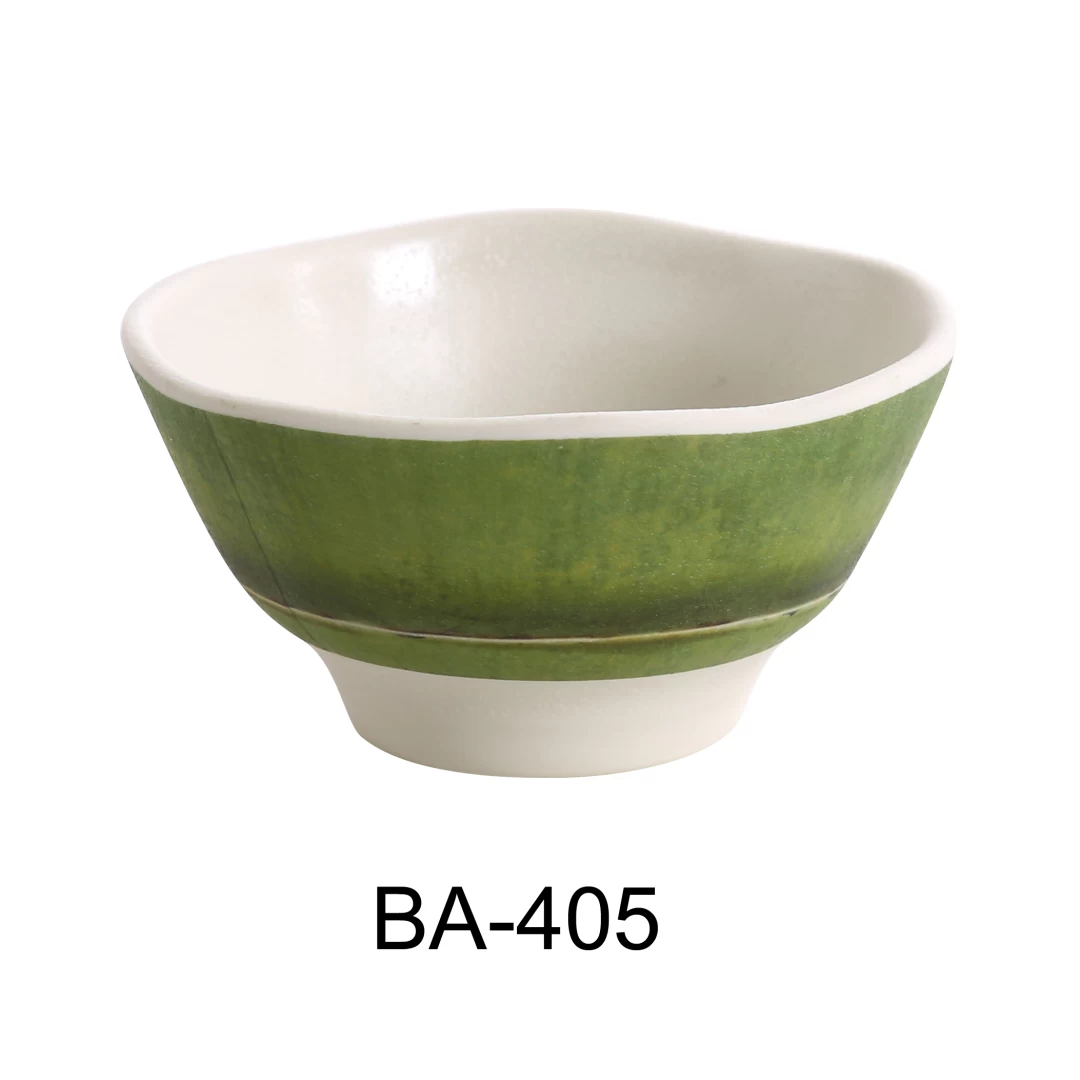 Yanco BA-405 Bamboo Style 4.5" Miso Soup Bowl, 10 Oz, Melamine, Pack of 48