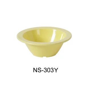 Yanco NS-303Y Nessico Fruit Bowl, 4 Oz Capacity, 1.25" Height, 4.75" Diameter, Melamine, Yellow Color, Pack of 48