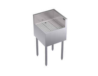 Krowne KR19-C18R Under Bar Freestanding Drainboard - 6 1/2" Back Splash on Rear/Right, 18" x 19"