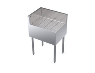 Krowne KR19-C24L Under Bar Freestanding Drainboard - 6 1/2" Back Splash on Rear/Left, 24" x 19"