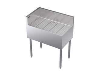 Krowne KR19-C30L Under Bar Freestanding Drainboard - 6 1/2" Back Splash on Rear/Left, 30" x 19"
