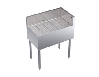 Krowne KR19-C30R Under Bar Freestanding Drainboard - 6 1/2" Back Splash on Rear/Right, 30" x 19"