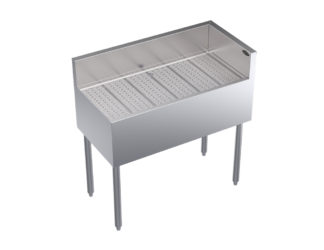 Krowne KR19-C36R Under Bar Freestanding Drainboard - 6 1/2" Back Splash on Rear/Right, 36" x 19"