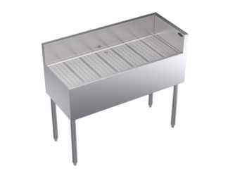 Krowne KR19-C42R Under Bar Freestanding Drainboard - 6 1/2" Back Splash on Rear/Right, 42" x 19"