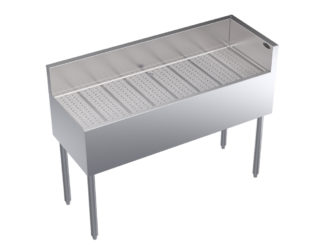 Krowne KR19-C48R Under Bar Freestanding Drainboard - 6 1/2" Back Splash on Rear/Right, 48" x 19"
