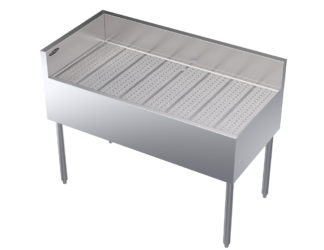 Krowne KR19-C48L Under Bar Freestanding Drainboard - 6 1/2" Back Splash on Rear/Left, 48" x 19"