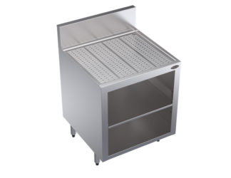 Krowne KR24-GSB3 Under Bar Glass Storage Unit w/ Open Base - 24" x 24", Stainless Steel