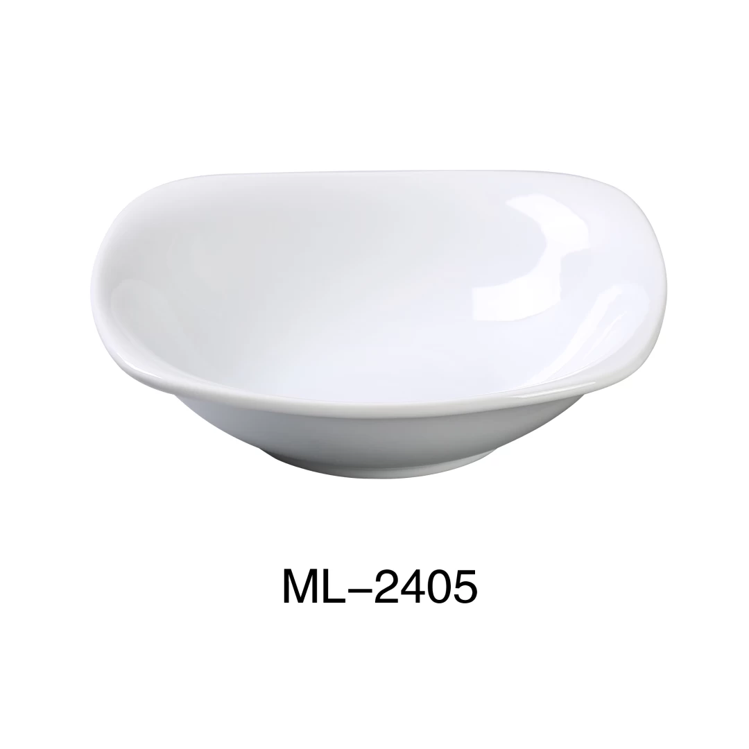 Yanco ML-2405 Mainland 5 1/2" X 1 1/2" Square Bowl With Rounded Corner 8 Oz, Porcelain, Super White, Pack of 36
